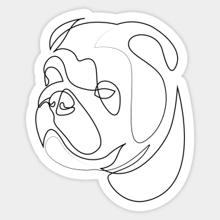 English Bulldog - one line drawing Sticker